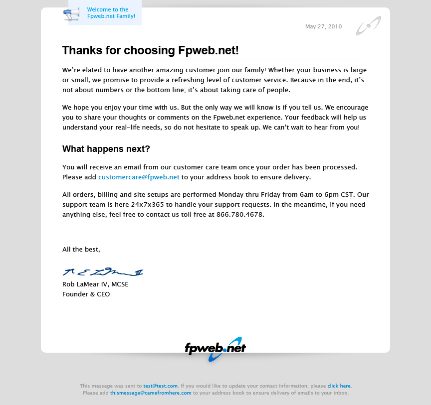 2010 Email Template