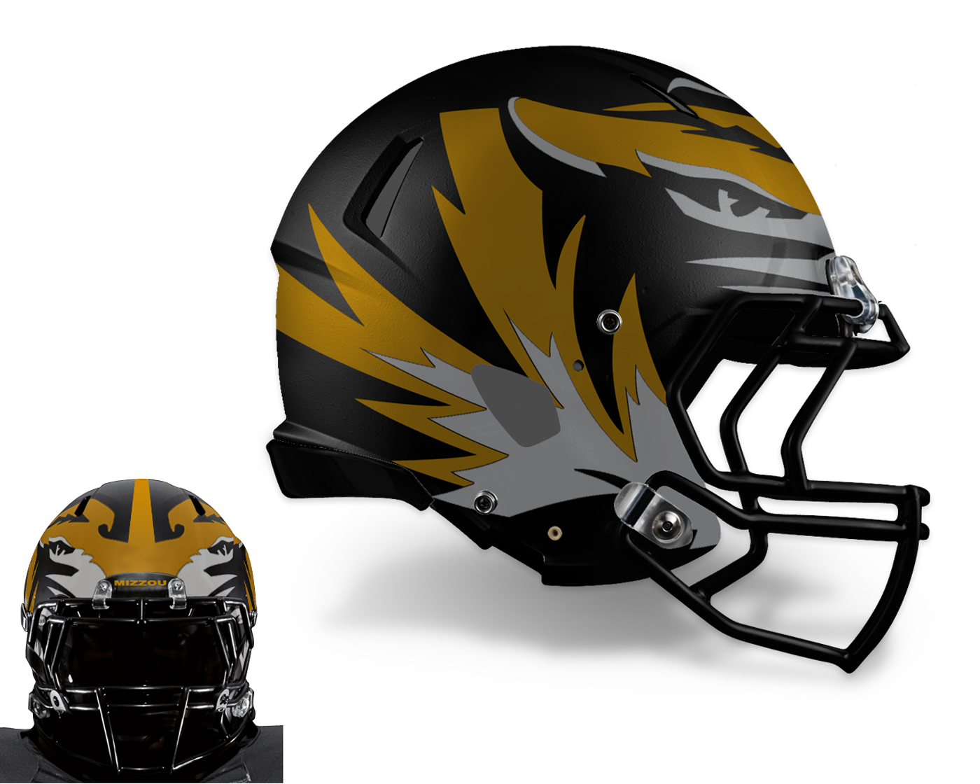 v1 - Large Tiger on Black w/ Front Concept